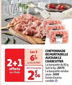 Auchan - Chiffonnade De Mortadelle Le Charcutier offre à 3,09€ sur Auchan Supermarché