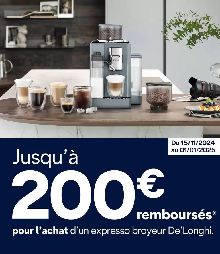 Pour L'achat D'un Expresso Broyeur De Longhi offre à 200€ sur Group Digital