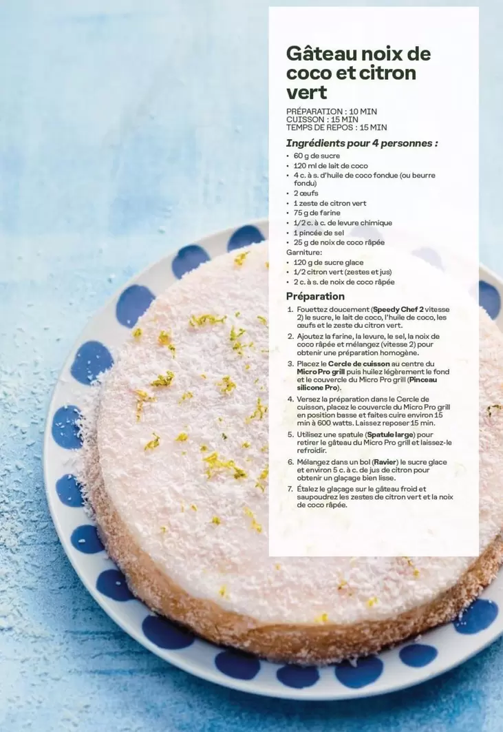 Gâteau Noix De Coco Et Citron Vert offre sur Tupperware