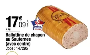 Ballottine De Chapon Au Sauternes (Avec Centre) offre à 17,09€ sur Promocash