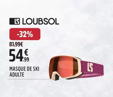 Masque De Ski Adulte offre à 54,99€ sur Intersport