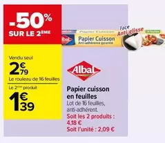 Albal - Papier Cuisson En Feuilles offre à 2,79€ sur Carrefour Contact