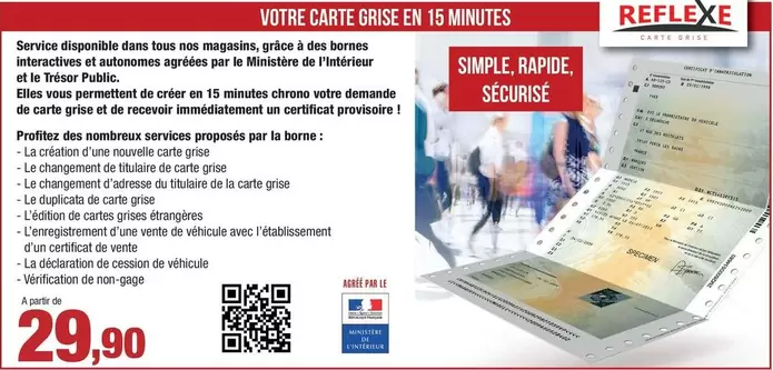 TOUS - Votre Carte Grise En 15 Minutes offre à 29,9€ sur Autobacs