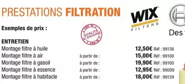 Essence - Filtres offre sur Autobacs