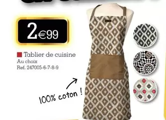 Tablier De Cuisine offre à 2,99€ sur KANDY