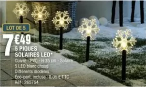 5 Piques Solaires Led offre à 7,49€ sur La Foir'Fouille