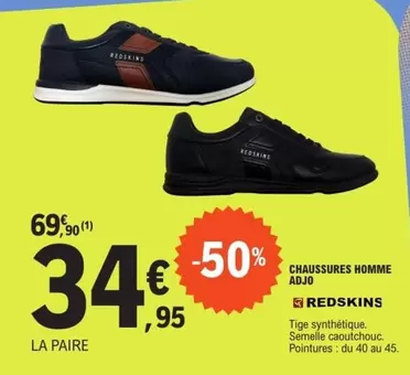 Redskins - Chaussures Homme Ajo offre à 34,95€ sur E.Leclerc Sports