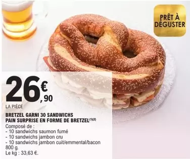 Bretzel Garni 30 Sandwichs Pain Surprise En Forme De Bretzel offre à 26,9€ sur E.Leclerc