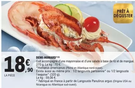 Demi-Homard offre à 18,9€ sur E.Leclerc