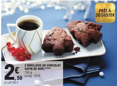 2 Moelleux Au Chocolat Sapin De Noël offre à 2,5€ sur E.Leclerc