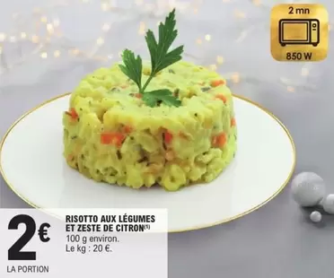 Risotto Aux Légumes Et Zeste De Citron offre à 2€ sur E.Leclerc