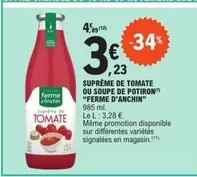 Ferme D'Anchin - Supreme De Tomate Ou Soupe De Potiron offre à 3,23€ sur E.Leclerc