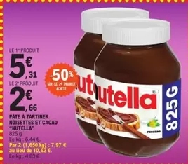 Nutella - Pâte À Tartiner Noisettes Et Cacao "ruttella" offre à 2,66€ sur E.Leclerc