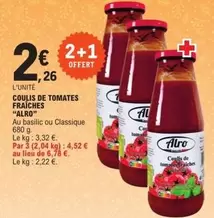 Alro - Coulis De Tomates Fraiches offre à 2,26€ sur E.Leclerc