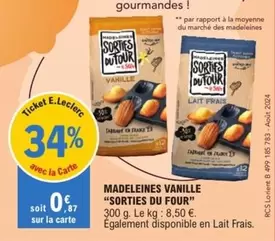 E.Leclerc - Madeleines Vanille offre à 0,57€ sur E.Leclerc