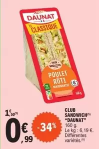 Daunat - Club Sandwich offre à 0,99€ sur E.Leclerc