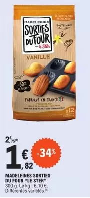 Le Ster - Madeleines Sorties Du Four "le Ster" offre à 1,82€ sur E.Leclerc