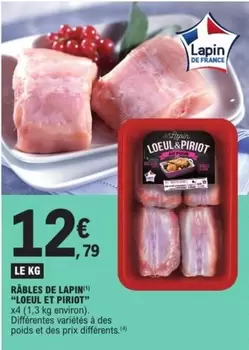 Râbles De Lapin offre à 12,79€ sur E.Leclerc