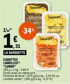 Lunor - Carottes Lamelles offre à 1,31€ sur E.Leclerc