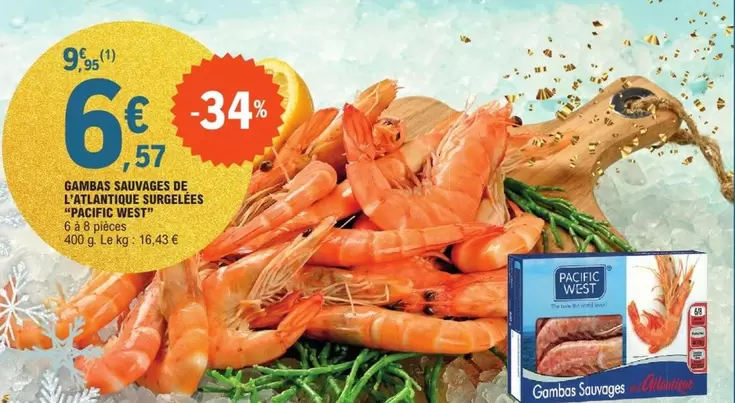 Palette - Gambas Sauvages De L'Atensives Ungelées offre à 6,57€ sur E.Leclerc