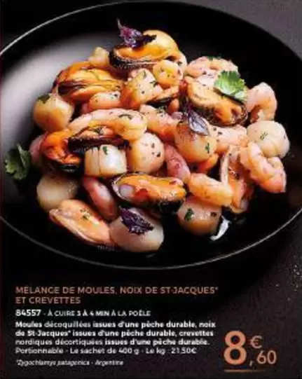 Durable - Melange De Moules Noix De St-jacques Et Crevettes offre à 8,6€ sur Maison Thiriet