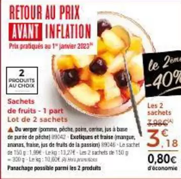 Sachets De Fruits offre à 3,18€ sur Maison Thiriet