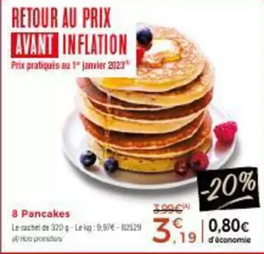 8 Pancakes offre à 3,19€ sur Maison Thiriet