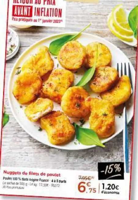 Nuggets De Filets De Poulet offre à 6,75€ sur Maison Thiriet