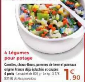 4 Légumes Pour Potage offre à 1,9€ sur Maison Thiriet