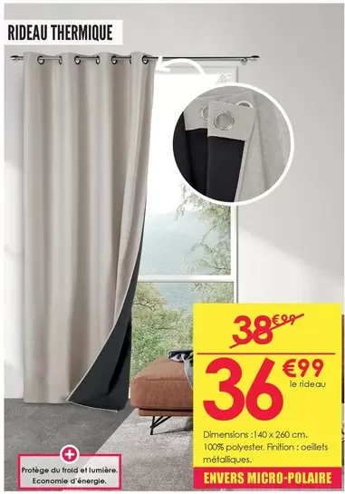 Rideau Thermique offre à 36,99€ sur Décor Discount