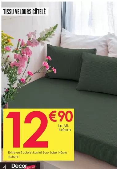 Tissu Velours Côtelé offre à 12,9€ sur Décor Discount