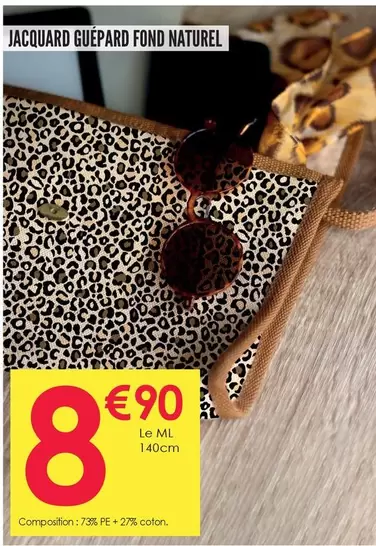 Jacquard Guépard Fond Maturel offre à 8,9€ sur Décor Discount