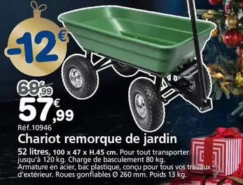 TOUS - Chariot Remorque De Jardin offre à 57,99€ sur Provence Outillage