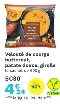 Velouté De Courge Butternut, Patate Douce, Girolle offre à 4,24€ sur Picard