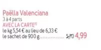 Paëlla Valenciana offre à 4,99€ sur Picard