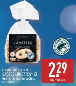 Gourmet Finest Cuisine - Sablés Lunettes offre à 2,29€ sur Aldi