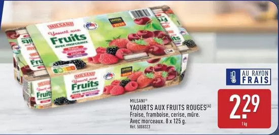 Milsani - Yaourts Aux Fruits Rouges offre à 2,29€ sur Aldi