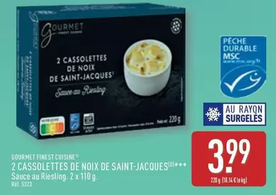 Gourmet Finest Cuisine - 2 Cassolettes De Noix De Saint-Jacques offre à 3,99€ sur Aldi