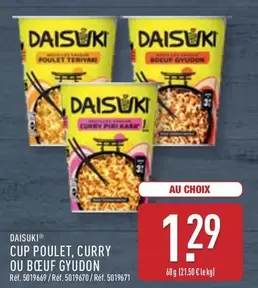 Daisuki - Cup Poulet, Curry Ou Bœuf Gyudon offre à 1,29€ sur Aldi