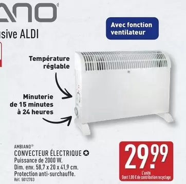 Ambiano - Convecteur Électrique offre à 29,99€ sur Aldi