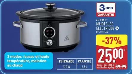 Ambiano - Mijoteuse Électrique offre à 25€ sur Aldi