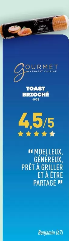 Gourmet Finest Cuisine - Toast Brioche offre sur Aldi