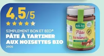 Simplement Bon Et Bio - Pâte À Tartiner Aux Noisettes Bio offre sur Aldi