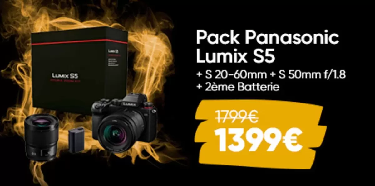 Panasonic - Pack S5 Lumix offre à 1399€ sur Fnac