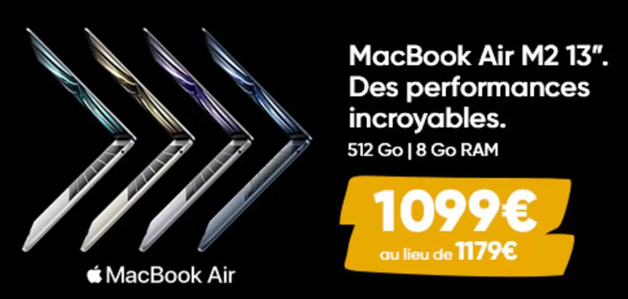 Macbook Air M2 13" offre à 1099€ sur Fnac