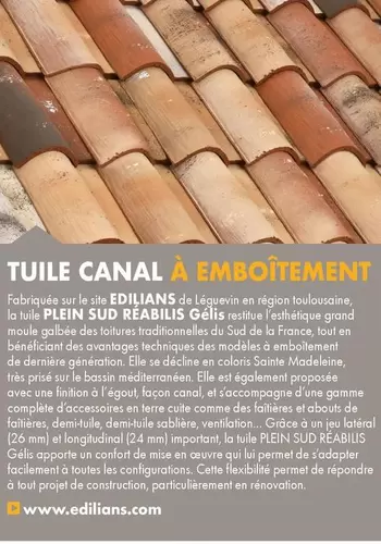 Tuile Canal A Embottement offre sur Gedimat