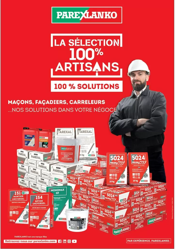 Parexlanko - Maçons, Facadiers, Carrières offre sur Gedimat