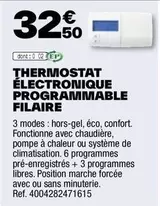 Honeywell - Thermostat Electronique Programmable Filaire offre à 32,5€ sur Brico Dépôt