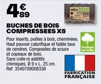 Buches De Bois Compressees X5 offre à 4,89€ sur Brico Dépôt