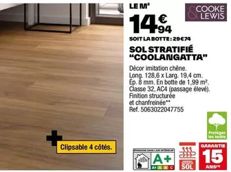 Cookie & Lewis - Sol Stratifié "Coolangatta" offre à 14,94€ sur Brico Dépôt